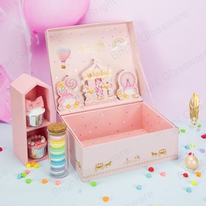 High quality luxury <b>pink</b> cartoon paper card <b>gift</b> packaging <b>box</b> bag, can be customized according to needs - Product Image 4