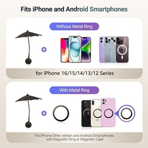 Anti-Glare Business Gifts Phone <b>Umbrella</b> 25cm Diameter with Manual Magnetic Sticker Ring for All Smartphones Sun Protection - Product Image 4