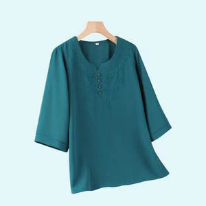 4.6 Dollar modèle WEK001 taille XL-5XL Blouses <span class=keywords><strong>Big</strong></span> <span class=keywords><strong>Mama</strong></span> vente en gros grande taille modeste femmes belles Blouses et hauts avec des couleurs - Product Image 6