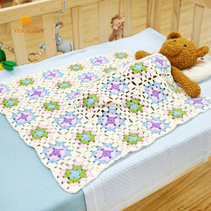 Couverture personnalisée en peluche matelassée au crochet 100% coton tricoté sur mesure pour nouveau-né, écologique, 300 fils, vente en gros - Product Image 4