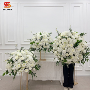 Modèles explosifs lisses Boule de fleurs roses blanches artificielles Fleurs de mariage Centres de table Chandelier Boule de fleurs - Product Image 1