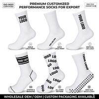 Chaussettes de sport en coton à compression pour hommes KTS340, personnalisées par le fabricant OEM, avec logo brodé, pour le tennis, l'athlétisme et la course à pied.