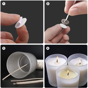 WS02 고품질 2cm 흰색 원형 점 양면 테이프 양초 심지 스티커 - Product Image 6
