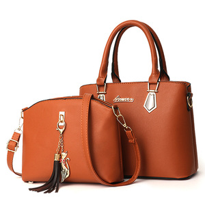 Ensemble de 2 sacs à main en cuir PU pour femmes, sac à bandoulière, sac messager tendance, pochette pour femmes - Product Image 2