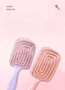 Peigne à cheveux creux pour massage, peigne carré à picots lisses pour cheveux, peigne pour coiffage sec et humide, peigne volumateur - Product Image 6