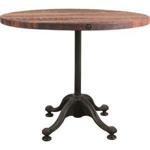 Antique-Style Adjustable Height Dining <b>Table</b> Industrial Cast Iron Mango <b>Wood</b> <b>Foldable</b> Eco-Friendly for Farmhouse Apartment Villa - Product Image 1