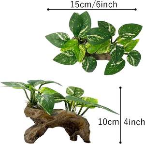 Luxe Kunstmatige Waterplanten Voor <span class=keywords><strong>Aquarium</strong></span> <span class=keywords><strong>Aquarium</strong></span> Visschildpad Landschap Hars Verzonken Hout Plastic Decoraties Voor Woonkamer - Product Image 3