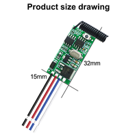 Module de commande à distance sans fil micro-compact avec code d'apprentissage automatique pour moteur DC 3.6V 6V 12V 24V, pour fonctions de marche avant, marche arrière et direction