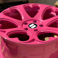 Jantes forgées sur mesure pour véhicule SY-09145, en alliage d'aluminium rose en forme de cœur, 18, 19, 20, 21, 22, 24 pouces, pour course de dragsters