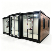 Kits de maison préfabriquée de luxe en conteneur, avec structure stable, en matériaux naturels bruts, type chalet en rondins, 3 chambres