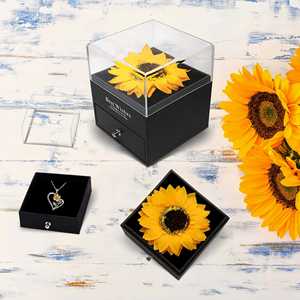 Boîte cadeau tournesol de haute qualité 2026, collier pendentif tournesol, boîte à bijoux, cadeaux de Noël et de la Saint-<span class=keywords><strong>Valentin</strong></span> - Product Image 3
