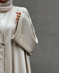 ファッション女性ドバイアバヤモダンスタイルムーン刺繍オープンアバヤ女性イスラム教徒のドレスカーディガン - Product Image 2