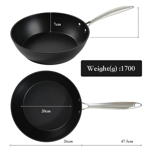 26cm Deep Non-Stick Frying Pan Anodized Aluminum <b>Cookware</b> PFOA-Free & Dishwasher Safe for All Stovetops - Product Image 5