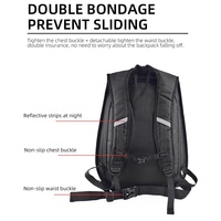 MJMOTO Sac à Dos Moto Coque Rigide en Fibre de Carbone Réfléchissant Imperméable pour Conduite Course Motocross Voyage Bagage