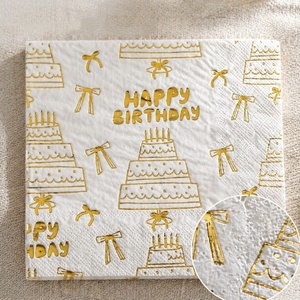 Serviettes en <span class=keywords><strong>papier</strong></span> à thème <span class=keywords><strong>Joyeux</strong></span> <span class=keywords><strong>Anniversaire</strong></span> estampées or pour usage hôtelier, serviettes en <span class=keywords><strong>papier</strong></span> professionnelles pour la restauration, <span class=keywords><strong>papier</strong></span> décoratif pour les rassemblements - Product Image 5