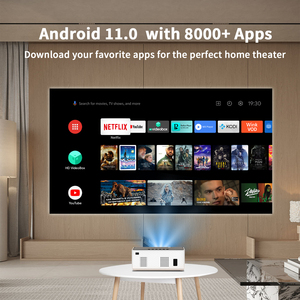 โปรเจคเตอร์พกพาไร้สาย LCD รุ่น M7 สำหรับใช้ในบ้าน ความละเอียด 1080P ระบบ Android 11 HD LED เสียงสเตอริโอ HIFI สำหรับโรงภาพยนตร์ในบ้านและนอกบ้าน ขายส่งจากโรงงาน - Product Image 5