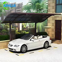 Abri de voiture double en aluminium et polycarbonate, imperméable et résistant aux UV, vente directe d'usine