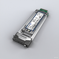 Unestech Single Bay M.2 NVMe SSD PCIe 4.0 penutup rak seluler dengan SlimSAS SFF-8654 4i