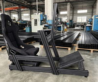 Cockpit de simulateur de course Elite 4080 en aluminium à fentes en T avec siège baquet réglable, compatible avec divers volants