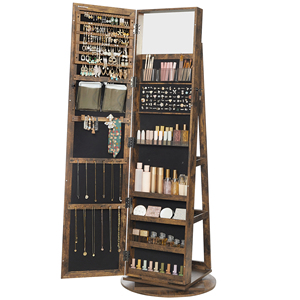 <span class=keywords><strong>SONGMICS</strong></span> <span class=keywords><strong>Armoire</strong></span> de rangement de <span class=keywords><strong>bijoux</strong></span> 360 verrouillable <span class=keywords><strong>Armoire</strong></span> <span class=keywords><strong>à</strong></span> <span class=keywords><strong>bijoux</strong></span> pivotante haute avec miroir pleine longueur - Product Image 1