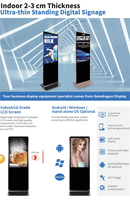 Pantalla de señalización digital de pie Lcd Uhd 4K, kiosco de pantalla táctil, reproductor de publicidad de tótem de 49 55 65 pulgadas, publicidad digital