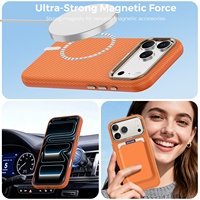Étui de téléphone magnétique à motif animalier avec porte-cartes et finition mate pour iPhone 17 Pro Max et 16 – Coque de protection