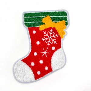 Parche de diseño de árbol de Navidad bordado de chenilla de gama alta Lona de PVC festiva para uso de regalo Patchwork cosido Material principal plástico - Product Image 2