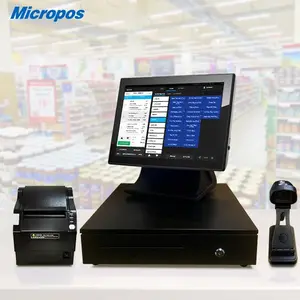 Dual touch screen automatic windows pos system smart desktop Windows theminal all-in-one cash payment pos cashier machine