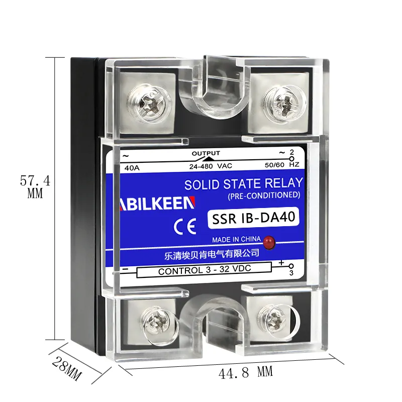 Relé de potencia de uso general Accesorios para automóviles Control de CC Relé de CA Monofásico 10A 25A 40A 120A SSR Relé de estado sólido