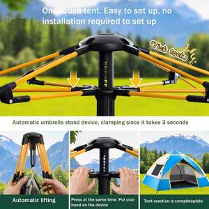 Tente de camping extérieure automatique pop-up à prix super bas, fabrication OEM, quatre saisons, avec armature diagonale, en polyester 190T - Product Image 3