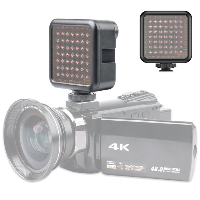 IR49 Mini IR Night Vision Light Infrared Photography Light for Video Camera for Vlog Video Recording