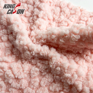 Kingcason Service de qualité Doux pour la peau Mode 100% Polyester Anti-pilule Rose Popcorn Tissu de lapin solide pour la literie - Product Image 3
