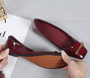 Nuove Bellissime <span class=keywords><strong>Scarpe</strong></span> Rosse da Sposa e Damigella, <span class=keywords><strong>Scarpe</strong></span> Piatte in Stile Cinese e Occidentale, Calzature da Donna con Tacco Basso - Product Image 2
