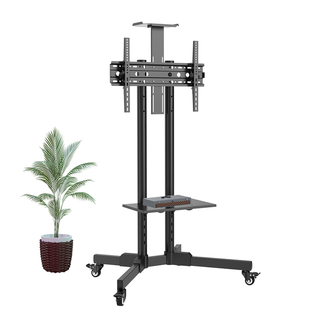 TV Bracket Wheeled TV Cart Floor Stand Mount Home Display Mobile Trolley 32-65 Inch LCD/LED