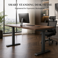 Bureau assis-debout électrique à 2 niveaux avec double moteur dissimulé, réglable en hauteur, ergonomique, pour la maison et le bureau, mobilier informatique