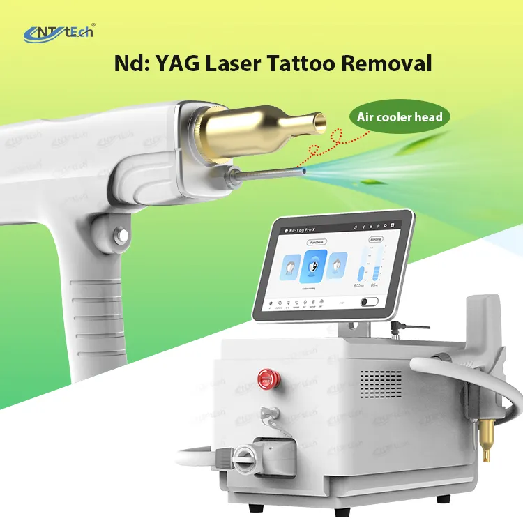 Uso commerciale salone nd yag laser q interruttore lazer macchina di rimozione del tatuaggio con testa di raffreddamento ad aria