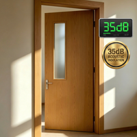 Porte en bois pour laboratoire scientifique universitaire, insonorisation 35 dB, stratifiée PVC, étanche, pour villa et hôtel Binbin