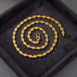 Cadena de Latón Chapada en Oro de 14K, 18K, 24K al por Mayor, Diseño Ovalado o de Hoja, Collares de Moda - Product Image 1