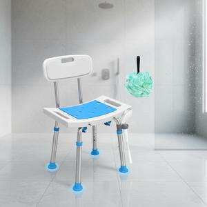 Ajustable en altura y 360 grados ° Taburete Giratorio para Bañera Especialmente Diseñado para Personas Mayores. El marco es pequeño (en azul) - Product Image 1