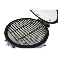 Grill rond en céramique orange Kamado avec étagères de support