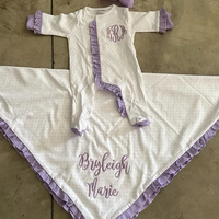 Ensemble de vêtements personnalisés pour bébé en coton avec volants, mini-paillettes violettes et roses, pour la sortie de maternité