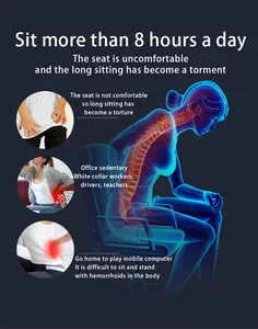 Cojín de silla de asiento de espuma viscoelástica para aliviar el dolor de ciática de espalda, dolor de coxis, disco degenerativo ortopédico