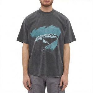 Acid Wash Distressed T Shirt Men Vintage Cotton Tee Oversized Streetwear Custom Branding Clothing Manufacturers - Product Image 1