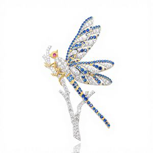 Broche de luxe délicate en argent sterling 925, motif libellule, micro-incrustation, bijoux de mode pour femme, cadeau de mariage, de fiançailles, zircon - Product Image 1