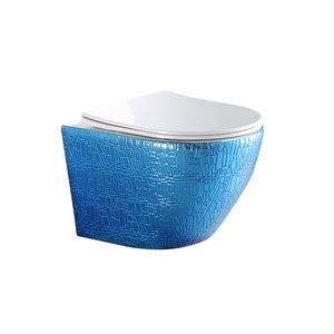 Inodoros suspendidos de cerámica Tornado sin borde, chapados en oro, con garantía de 10 años, electrochapados. - Product Image 4