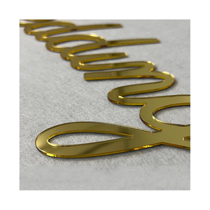 Panneau nominatif personnalisé en acrylique découpé, décoration de mariage et d'<span class=keywords><strong>anniversaire</strong></span>, or miroir, nom personnalisé, décoration murale, cadeaux de fête - Product Image 1