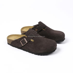 Sabots en bois Birkenstocks, <span class=keywords><strong>mules</strong></span> d'intérieur, sandales <span class=keywords><strong>orthopédiques</strong></span> à bout fermé pour femmes, cuir, liège, cuir véritable, léger - Product Image 5