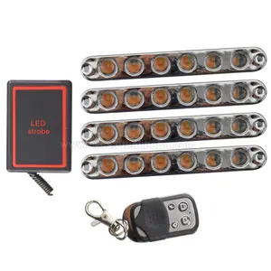 新到货CE 12V 6LEDS 4合1防水汽车闪烁发光二极管DRL频闪警告车辆日间行车灯