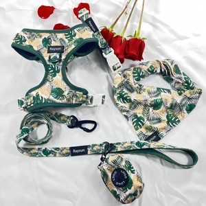 Conjunto de arnés de neopreno personalizado para perro, correa de neopreno con soporte para bolsa de caca de Mascota, collar ajustable para mascota, arnés para perro de alta calidad, venta al por mayor - Product Image 1