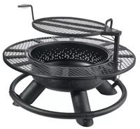 Barbecue à grille pivotante réglable en métal modèle 2026 avec foyer et pique-foyer pour le camping en extérieur et la terrasse
